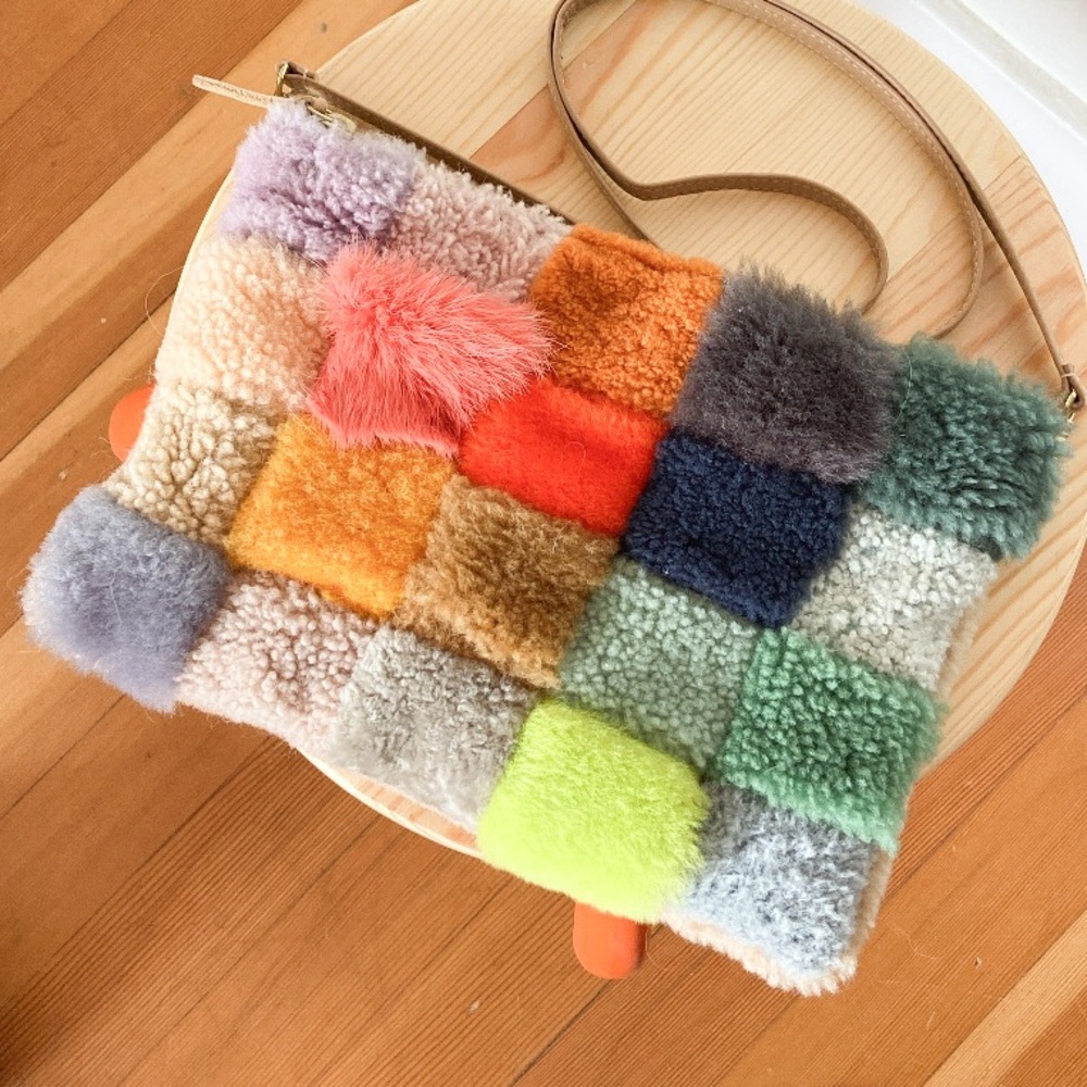 PRIMECUT Scrap Shearling Mini Hobo Bag